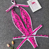 2025 Deep V Female Halter Swimwear One Piece Swimsuit Women Backless Monokini High Cut Wrap Around Bathing Suit Swim Bodysuit