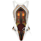 2025 African Dashiki Print One Piece Swimsuit Women High leg cut Swimwear Female Trikini Thong Monokini Brazilian Bathing Suit