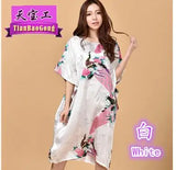 Plus Size Black Women's Summer Lounge Robe Lady New Sexy Home Dress Rayon Nightgown Large Loose Sleepwear Bathrobe Gown S002-B