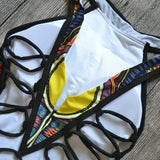 2025 African Dashiki Print One Piece Swimsuit Women High leg cut Swimwear Female Trikini Thong Monokini Brazilian Bathing Suit