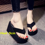 Women Fashion Slippers Super High Heels Beach Flip Flops Soft EVA Summer Shoes Woman Platform Slides 11CM Ladies Sandals SH07021