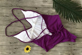 2026 V Neck Scrunch Butt Female Swimwear One Piece Swimsuit Women Backless Monokini Sexy High cut Bathing Suit Swim Bodysuit