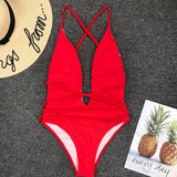 New 2025 Sexy Deep V Neck Wrap Around Female Swimwear One Piece Swimsuit Women Backless Monokini High Cut Bathing Suit Swim Lady