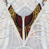 2025 African Dashiki Print One Piece Swimsuit Women High leg cut Swimwear Female Trikini Thong Monokini Brazilian Bathing Suit