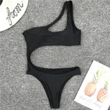 Asymmetric One shoulder Female Swimwear One piece swimsuit Women Monokini Bather Trikini High Cut Out Bathing Suit Swim Bodysuit