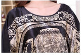Plus Size Black Women's Summer Lounge Robe Lady New Sexy Home Dress Rayon Nightgown Large Loose Sleepwear Bathrobe Gown S002-B
