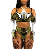 2025 African Dashiki Print One Piece Swimsuit Women High leg cut Swimwear Female Trikini Thong Monokini Brazilian Bathing Suit