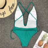 New 2025 Sexy Deep V Neck Wrap Around Female Swimwear One Piece Swimsuit Women Backless Monokini High Cut Bathing Suit Swim Lady