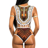 2025 African Dashiki Print One Piece Swimsuit Women High leg cut Swimwear Female Trikini Thong Monokini Brazilian Bathing Suit