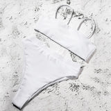 ZTVitality Sexy Bikinis Solid Push Up Bikini 2021 Hot Sale Padded Bra Straps High Waist Swimsuit Female Swimwear Women Biquini