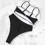 ZTVitality Sexy Bikinis Solid Push Up Bikini 2021 Hot Sale Padded Bra Straps High Waist Swimsuit Female Swimwear Women Biquini