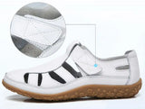 Split Leather Flat Sandals Women Fashion Summer Shoes Anti-slip Soft Sole Ladies Gladiator Sandal Breathable Sandalias SH031502