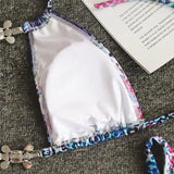 Splicing Jewelled Diamond Bikini Women Halter Swimsuit female Thong Swimwear Two Pieces Bikini Set Hollow out Bathing Suit Swim