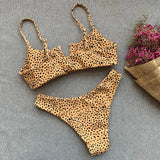 V-Bar Underwired Polka Dot Bikini 2025 Women Swimsuit Female Swimwear Two Pieces Bikini Set Ribbed High Cut Bathing Suit Swim