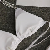 Halter Wrap Around Bikinis Diamond Bikini Women Swimsuit Female Swimwear Two Pieces Bikini Set Brazilian Bathing Suit Swim Lady