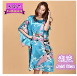 Plus Size Black Women's Summer Lounge Robe Lady New Sexy Home Dress Rayon Nightgown Large Loose Sleepwear Bathrobe Gown S002-B