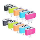USB Charger 3 Ports 5V2A Travel Wall Power Adapter Charging For iPhone Xiaomi Samsung HTC Huawei Nylon Braided Micro USB Cable