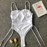 Splicing High Cut Out One Piece Swimsuit Women Tassel Swimwear Female Sexy Bathing Suit String Leopard Bikini 2025 Monokini Lady
