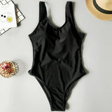 S - XXL Sexy White One Piece Swimsuit Women Thong Swimwear High Cut Trikini Backless Monokini Bather Bathing Suit Swim Bodysuit
