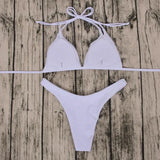 ZTVitality Bikini 2025 New Arrival Sexy Stack-up White Swimwear Women Halter String Low Waist Swimsuit Female Brazilian Biquini