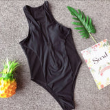 2025 Sexy Splicing Mesh Zipper Female Swimwear One Piece Swimsuit Women Monokini High Cut Bather Bathing Suit Swim Lady Bodysuit