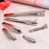 30PCS/Lot High Quality 3.2-5.5cm Silver-Color Black Hair Clips Flat Barrettes Iron Hairpins DIY Hair Accessories For Women Girls