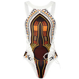 2025 African Dashiki Print One Piece Swimsuit Women High leg cut Swimwear Female Trikini Thong Monokini Brazilian Bathing Suit