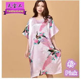 Plus Size Black Women's Summer Lounge Robe Lady New Sexy Home Dress Rayon Nightgown Large Loose Sleepwear Bathrobe Gown S002-B