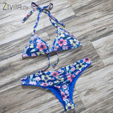 ZTVitality Sexy Bikinis Push Up Bikini 2025 New Arrival Print Mesh Thong Swimsuit Backless String Swimwear Women Biquini S-XL