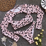 2025 Long Sleeve Neon Green Leopard Bikini Women Swimsuit Bikini Set Sexy Swimwear Female Brazilian Bathing Suit Swim Beach Wear