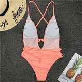 New 2025 Sexy Deep V Neck Wrap Around Female Swimwear One Piece Swimsuit Women Backless Monokini High Cut Bathing Suit Swim Lady