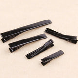 30PCS/Lot High Quality 3.2-5.5cm Silver-Color Black Hair Clips Flat Barrettes Iron Hairpins DIY Hair Accessories For Women Girls
