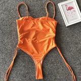 Splicing High Cut Out One Piece Swimsuit Women Tassel Swimwear Female Sexy Bathing Suit String Leopard Bikini 2025 Monokini Lady