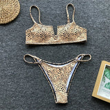 V-Bar Underwired Polka Dot Bikini 2025 Women Swimsuit Female Swimwear Two Pieces Bikini Set Ribbed High Cut Bathing Suit Swim