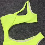 Asymmetric One shoulder Female Swimwear One piece swimsuit Women Monokini Bather Trikini High Cut Out Bathing Suit Swim Bodysuit