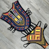 2025 African Dashiki Print One Piece Swimsuit Women High leg cut Swimwear Female Trikini Thong Monokini Brazilian Bathing Suit