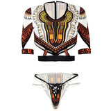 2025 African Dashiki Print One Piece Swimsuit Women High leg cut Swimwear Female Trikini Thong Monokini Brazilian Bathing Suit