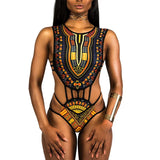 2025 African Dashiki Print One Piece Swimsuit Women High leg cut Swimwear Female Trikini Thong Monokini Brazilian Bathing Suit