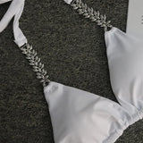Halter Wrap Around Bikinis Diamond Bikini Women Swimsuit Female Swimwear Two Pieces Bikini Set Brazilian Bathing Suit Swim Lady