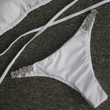 Halter Wrap Around Bikinis Diamond Bikini Women Swimsuit Female Swimwear Two Pieces Bikini Set Brazilian Bathing Suit Swim Lady