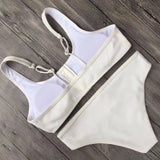 Sexy Sport Button Bikini 2025 Bandeau Swimwear Women Ribbed Swimsuit Female Two pieces bikini set Bathers Push Up Bathing Suit