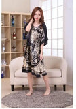Plus Size Black Women's Summer Lounge Robe Lady New Sexy Home Dress Rayon Nightgown Large Loose Sleepwear Bathrobe Gown S002-B