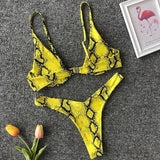 Sexy Neon V-bar Underwired Bikini 2025 Female Ribbed Swimsuit Women Thong Swimwear Two-pieces Bikini set Push up Bathing Suit