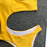 Asymmetric One shoulder Female Swimwear One piece swimsuit Women Monokini Bather Trikini High Cut Out Bathing Suit Swim Bodysuit