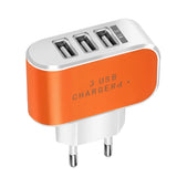 USB Charger 3 Ports 5V2A Travel Wall Power Adapter Charging For iPhone Xiaomi Samsung HTC Huawei Nylon Braided Micro USB Cable