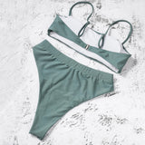 ZTVitality Sexy Bikinis Solid Push Up Bikini 2021 Hot Sale Padded Bra Straps High Waist Swimsuit Female Swimwear Women Biquini