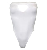 ZTVitality One Piece Swimsuit 2019 New Arrival Strapless High Leg Backless Sexy Swimwear Women Solid Bodysuit Monokini Swim Suit