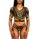 2025 African Dashiki Print One Piece Swimsuit Women High leg cut Swimwear Female Trikini Thong Monokini Brazilian Bathing Suit