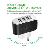 USB Charger 3 Ports 5V2A Travel Wall Power Adapter Charging For iPhone Xiaomi Samsung HTC Huawei Nylon Braided Micro USB Cable