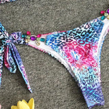 2026 Leopard Rhinestone Jewelled Bikini Women Hollow out Swimsuit female Thong Swimwear Diamond Bikini Set Halter Bathing Suit